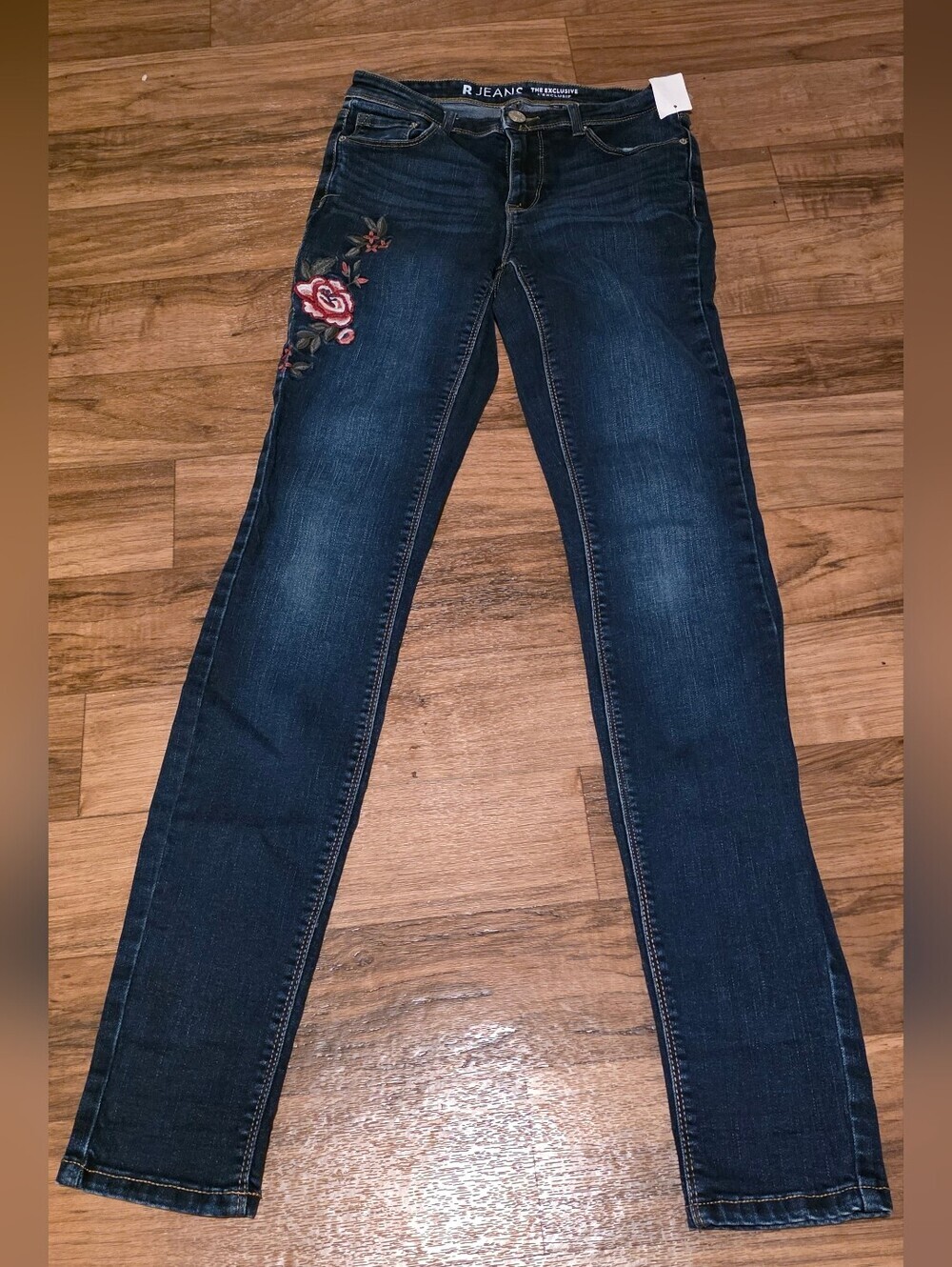 Rjeans Women’s Dark Blue Embroidered Skinny Jeans